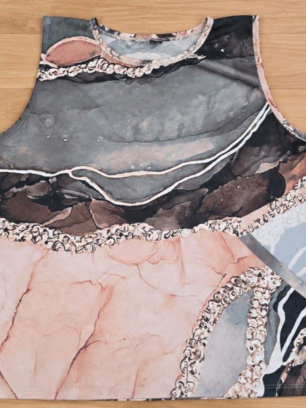 SHEIN Curve Women’s Abstract Geode Print Sleeveless Top Size 1XL Plus